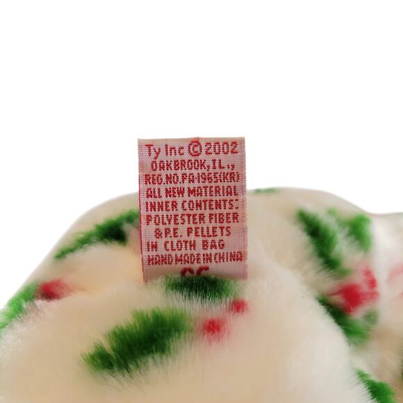 2002 Ty Beanie Buddies Holly Teddy Bear Christmas Plush 14" Red Green Hat - Picture 13 of 13